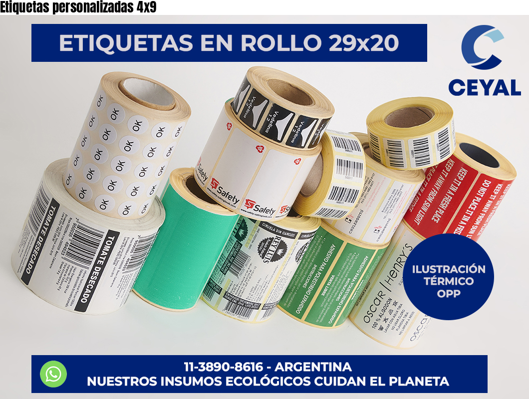 Etiquetas personalizadas 4×9