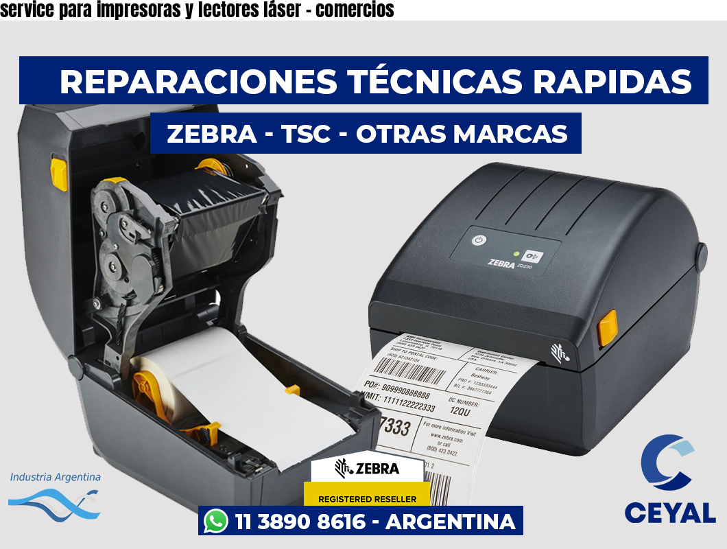 service para impresoras y lectores láser – comercios