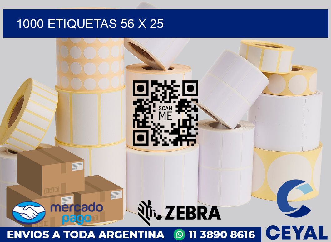 1000 etiquetas 56 x 25