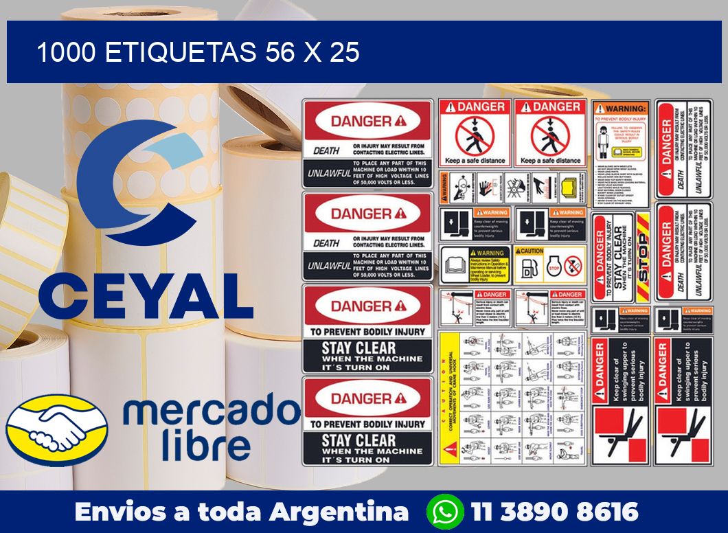 1000 etiquetas 56 x 25