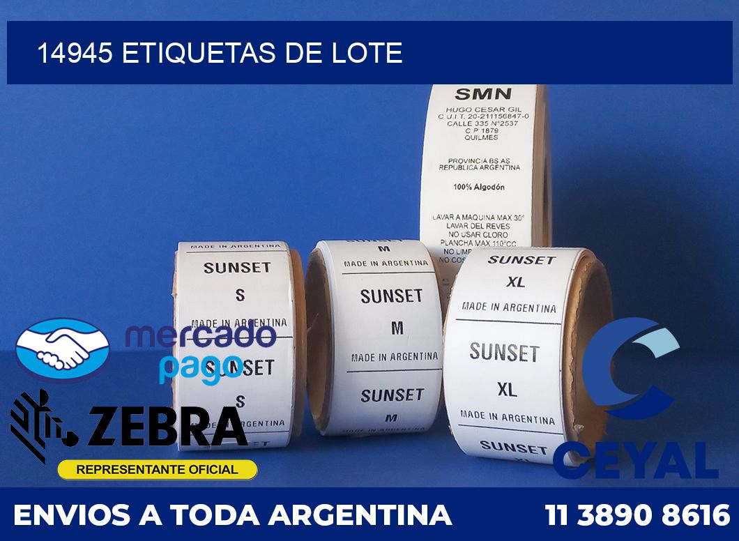 14945 Etiquetas de lote