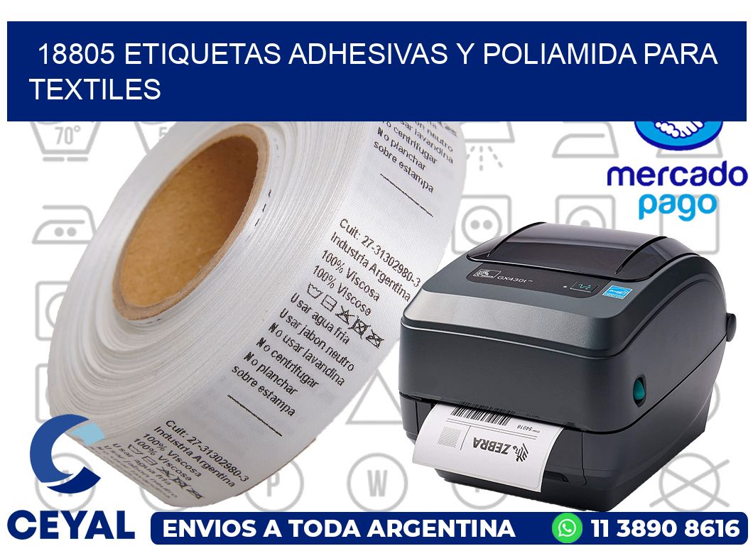 18805 Etiquetas adhesivas y poliamida para textiles