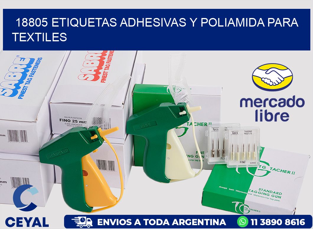 18805 Etiquetas adhesivas y poliamida para textiles