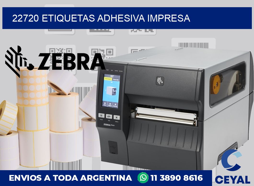22720 etiquetas adhesiva impresa