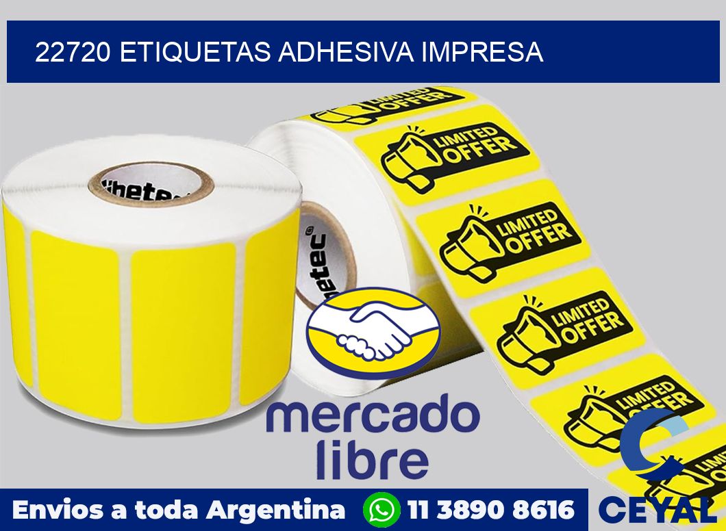 22720 etiquetas adhesiva impresa