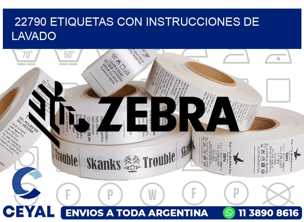 22790 Etiquetas con instrucciones de lavado