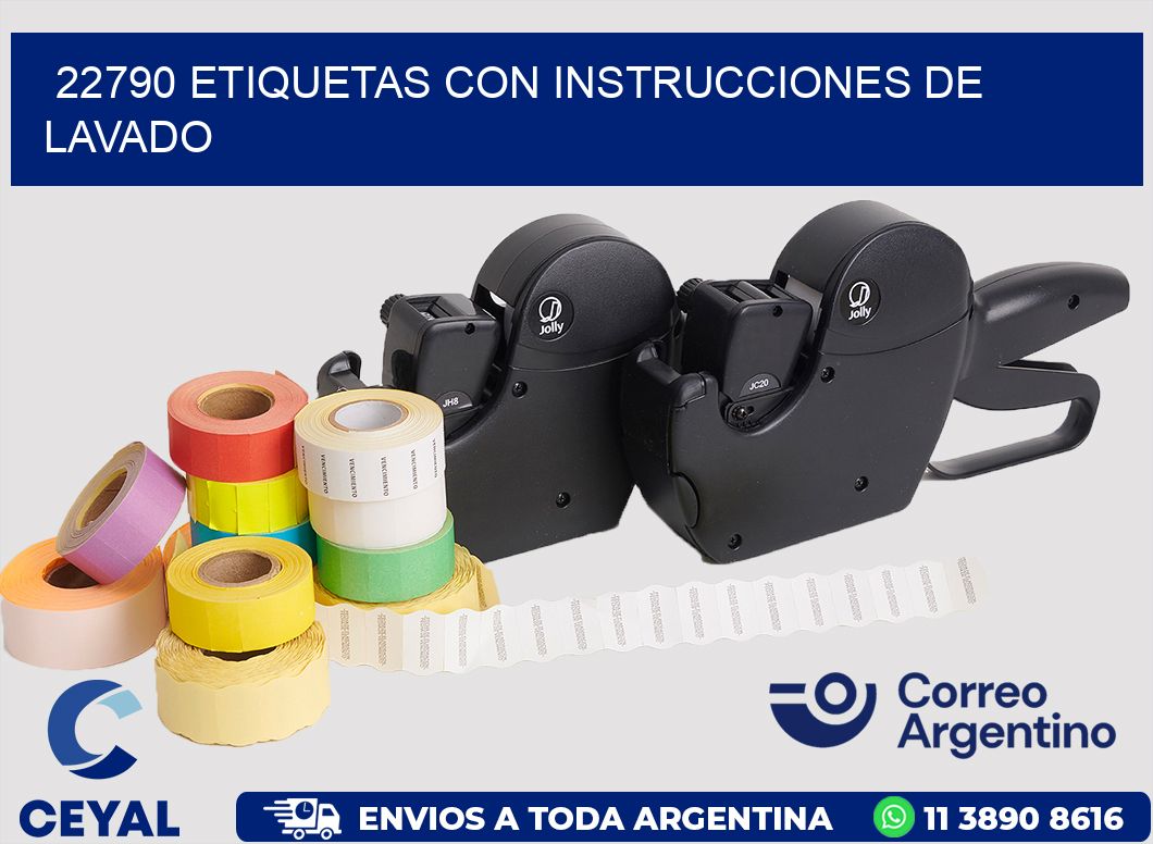 22790 Etiquetas con instrucciones de lavado