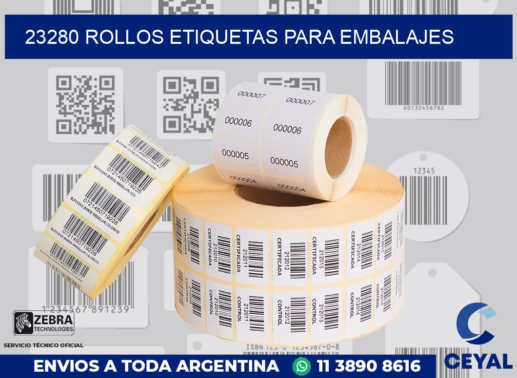 23280 Rollos etiquetas para embalajes