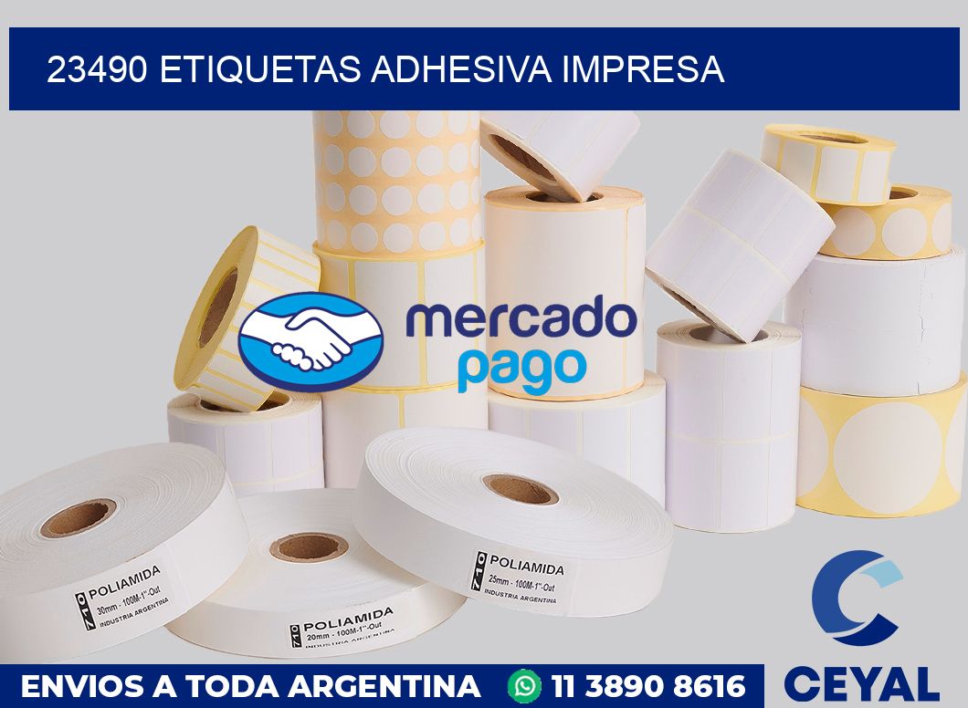 23490 etiquetas adhesiva impresa