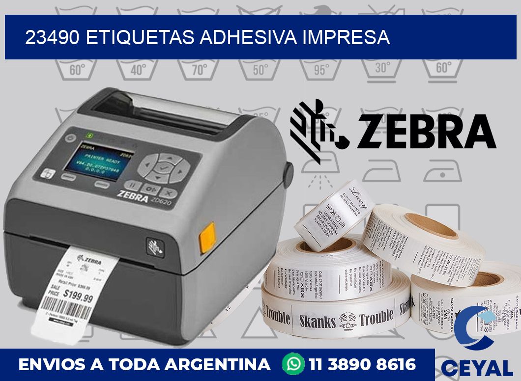 23490 etiquetas adhesiva impresa