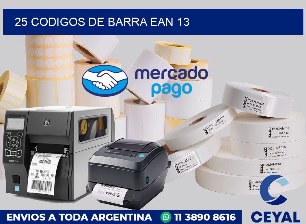 25 Codigos de barra EAN 13