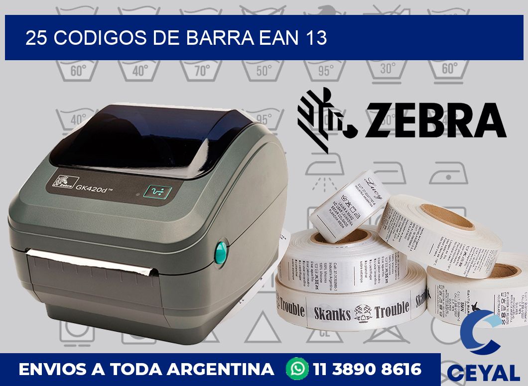 25 Codigos de barra EAN 13