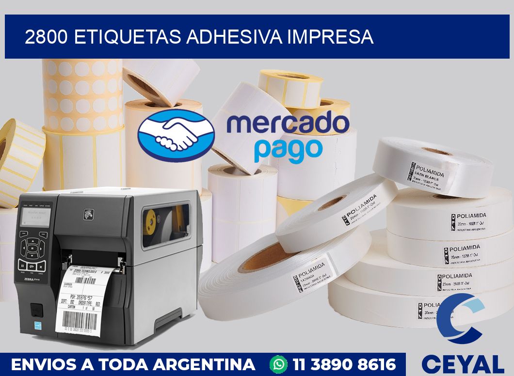 2800 etiquetas adhesiva impresa
