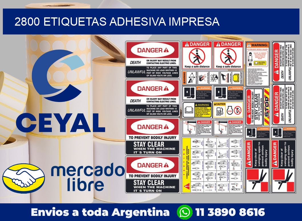 2800 etiquetas adhesiva impresa