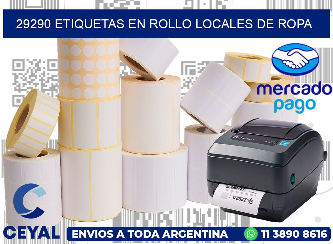 29290 Etiquetas en rollo locales de ropa