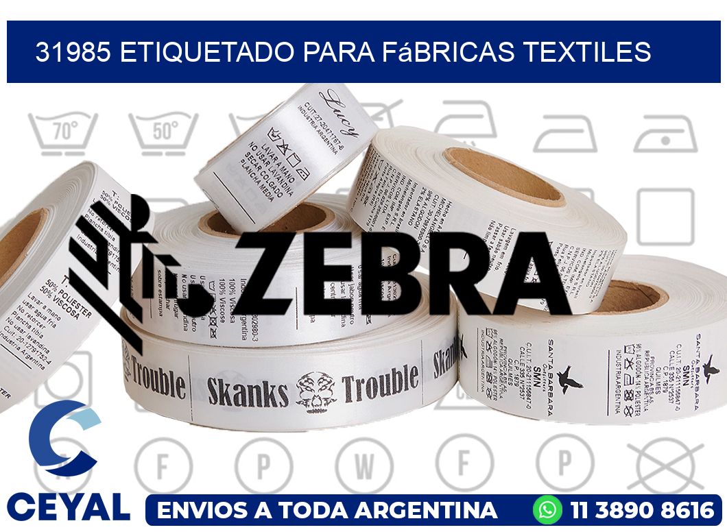 31985 Etiquetado para fábricas textiles