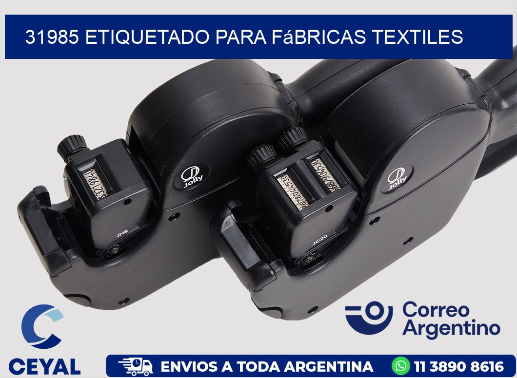 31985 Etiquetado para fábricas textiles