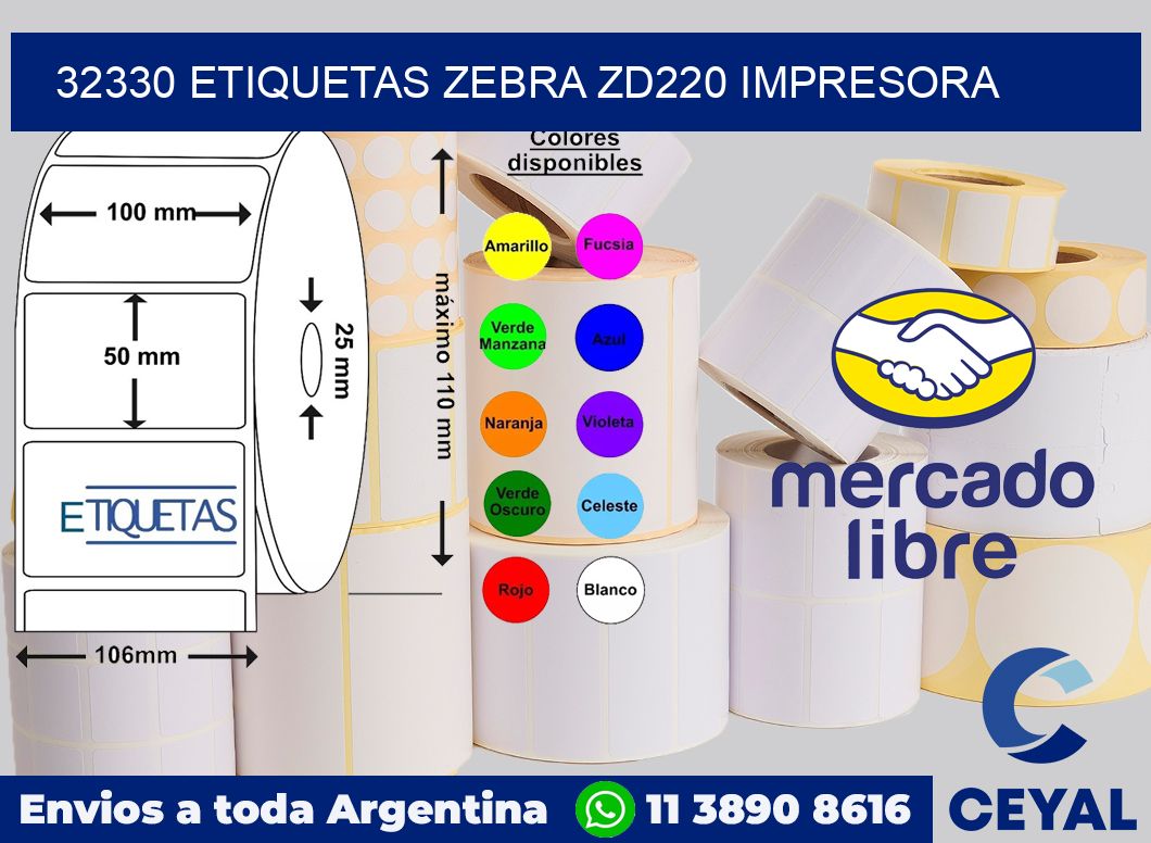 32330 etiquetas Zebra zd220 impresora
