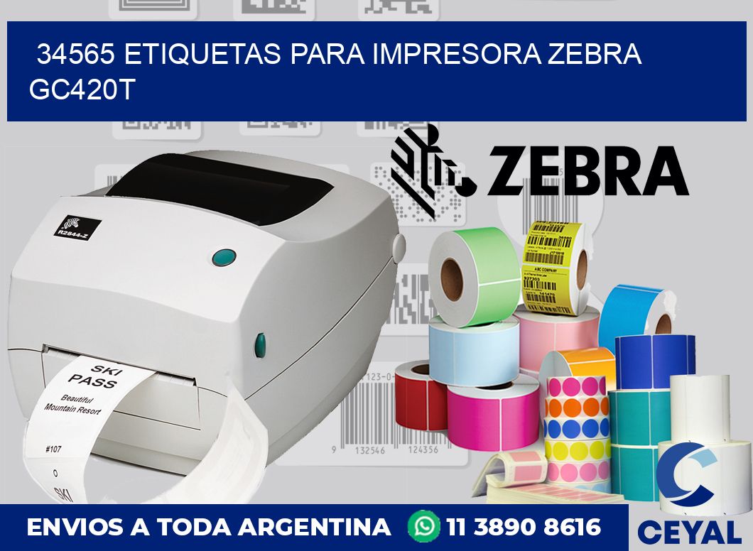 34565 etiquetas para impresora zebra GC420T