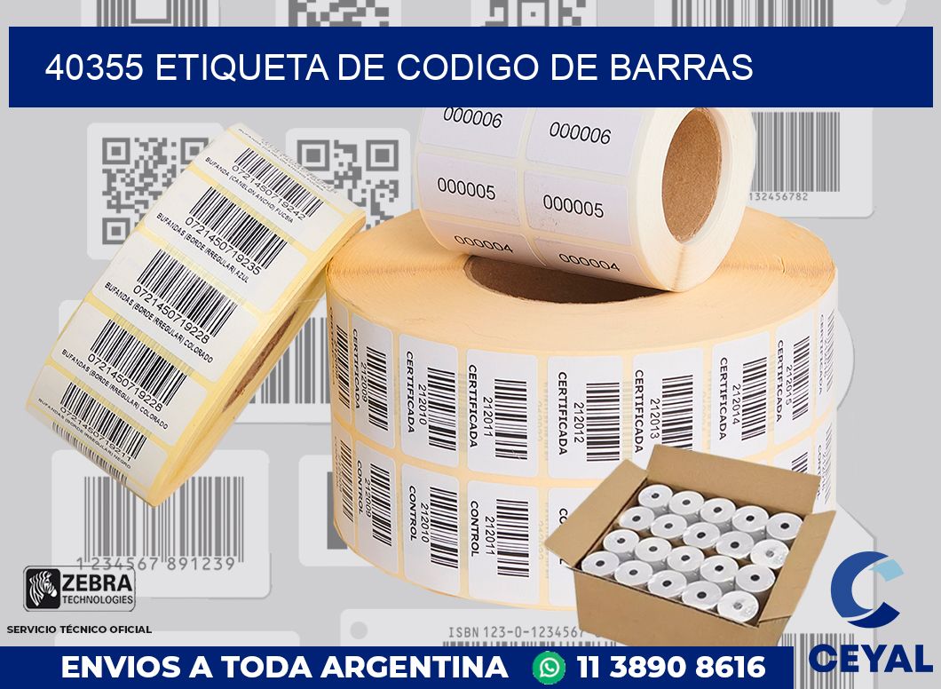 40355 Etiqueta de codigo de barras