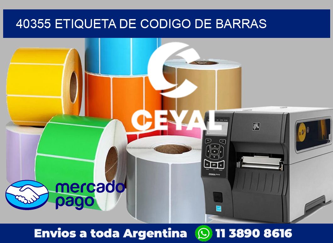 40355 Etiqueta de codigo de barras