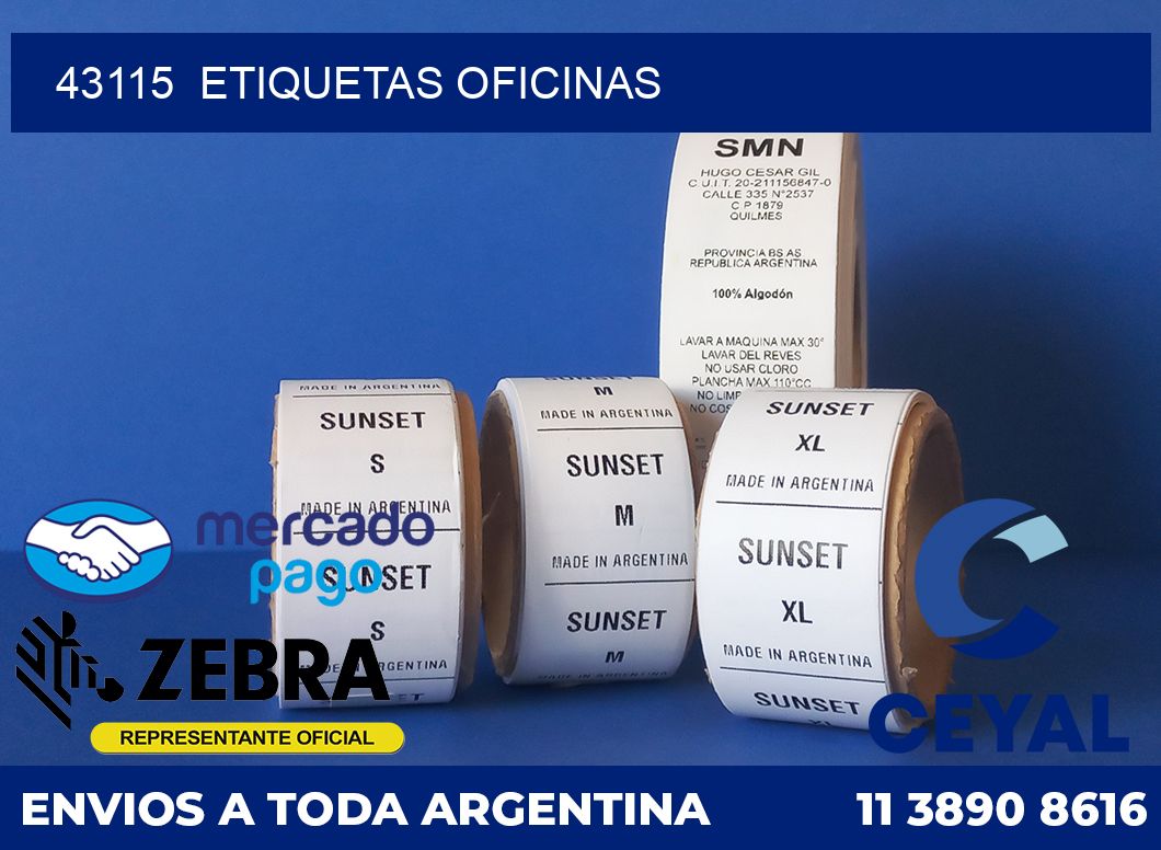 43115  Etiquetas oficinas