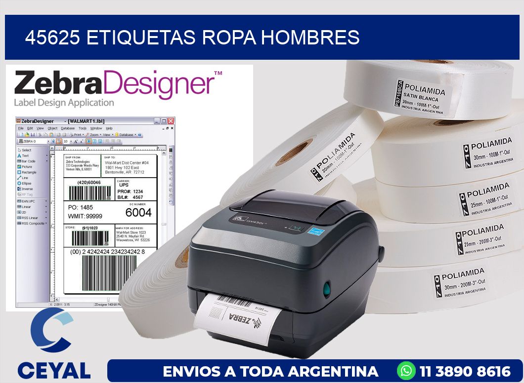 45625 Etiquetas ropa hombres
