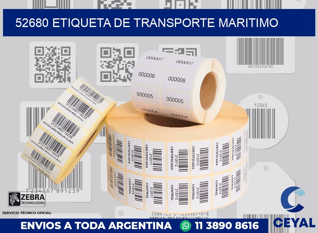 52680 Etiqueta de transporte maritimo