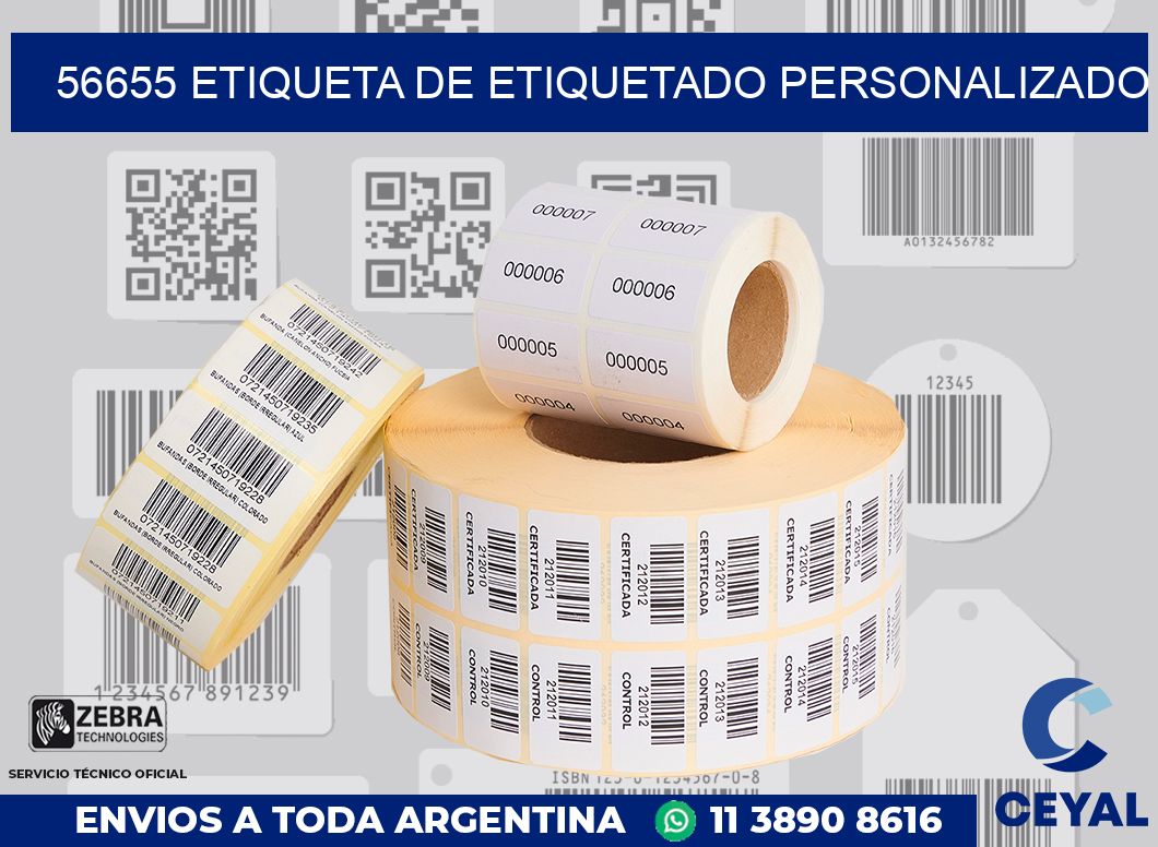56655 Etiqueta de etiquetado personalizado