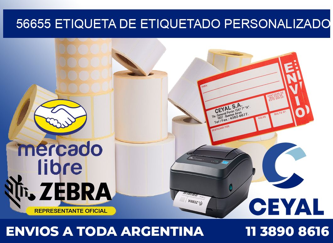 56655 Etiqueta de etiquetado personalizado
