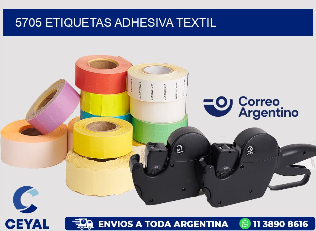 5705 etiquetas adhesiva textil