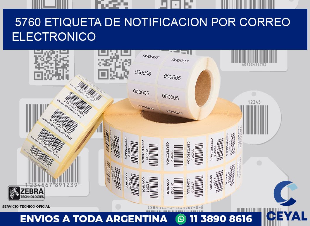 5760 Etiqueta de notificacion por correo electronico