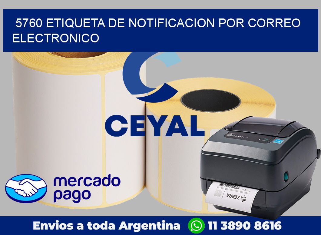 5760 Etiqueta de notificacion por correo electronico