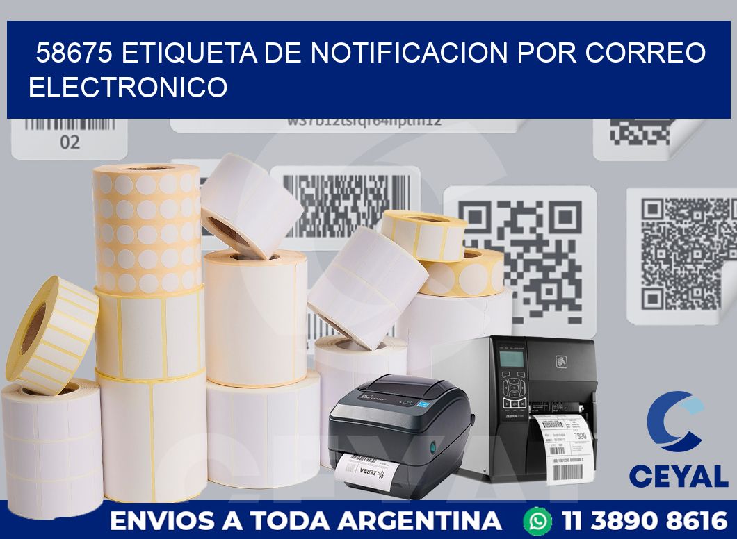 58675 Etiqueta de notificacion por correo electronico