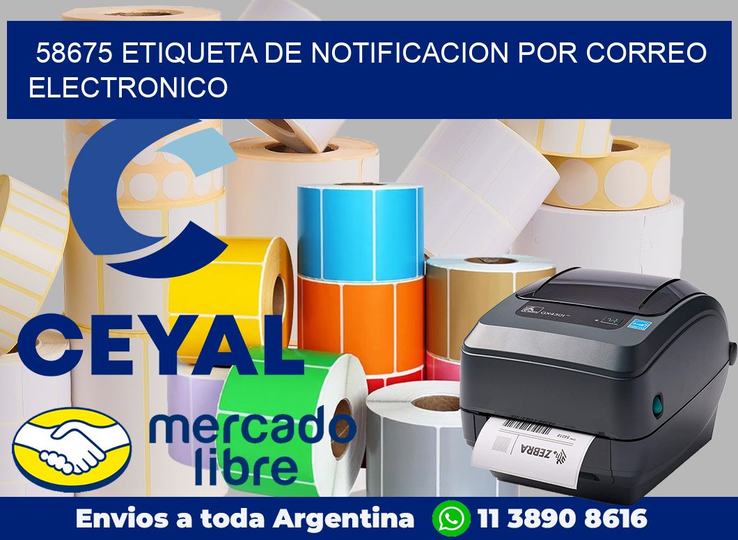 58675 Etiqueta de notificacion por correo electronico