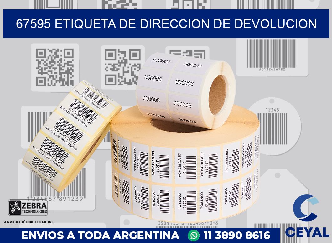 67595 Etiqueta de direccion de devolucion