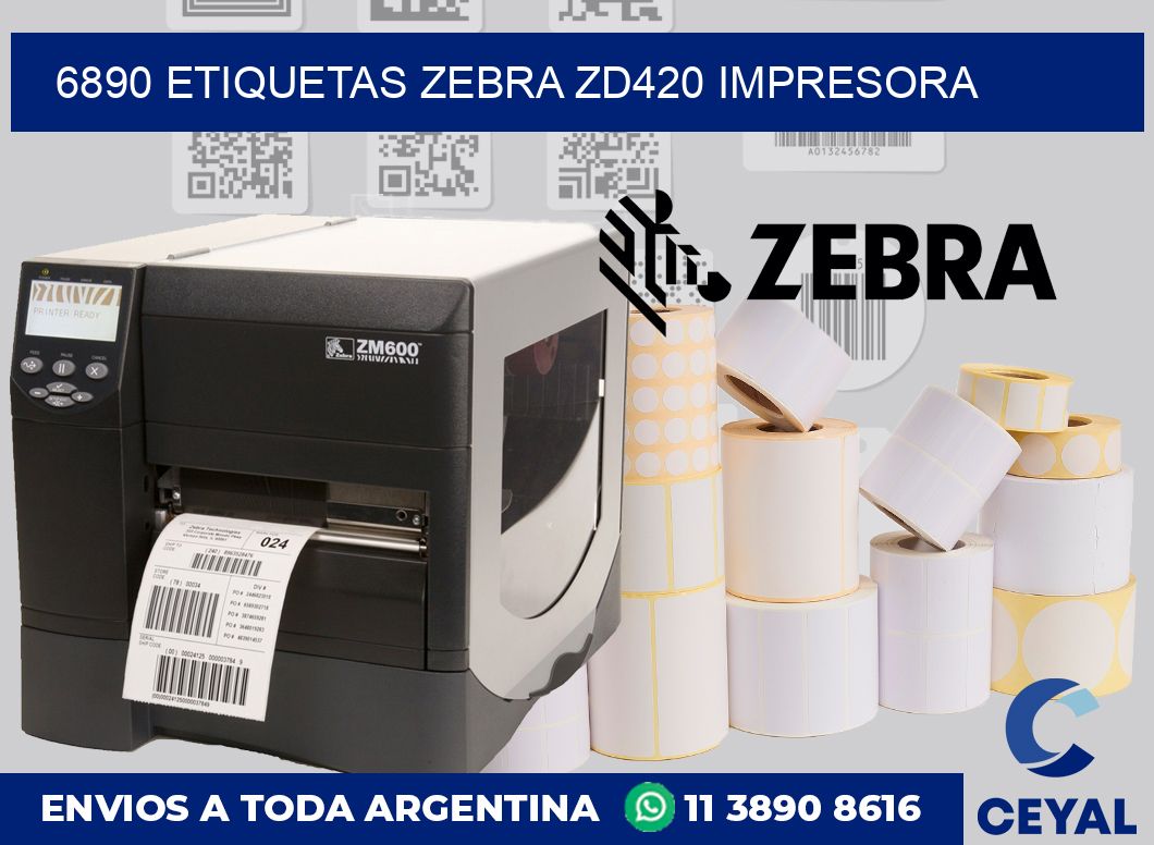 6890 etiquetas Zebra zd420 impresora