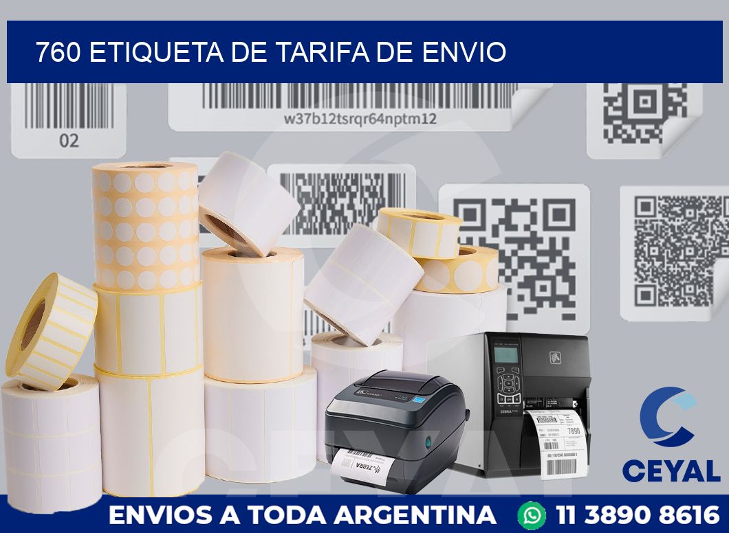760 Etiqueta de tarifa de envio