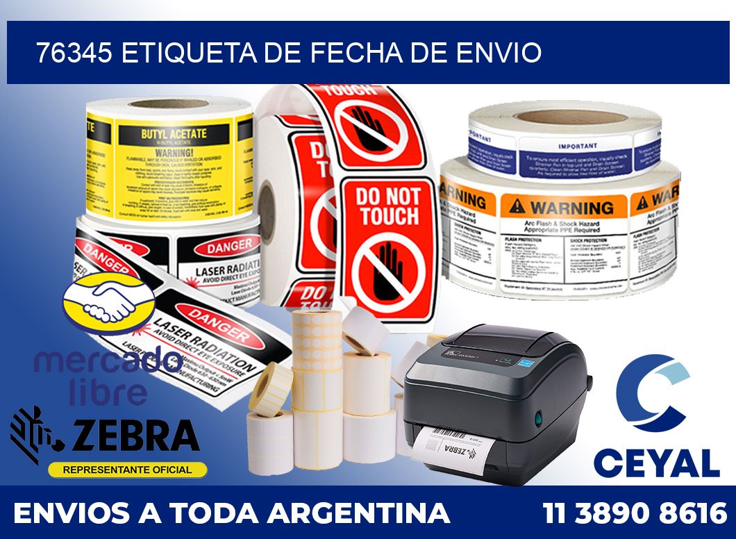 76345 Etiqueta de fecha de envio