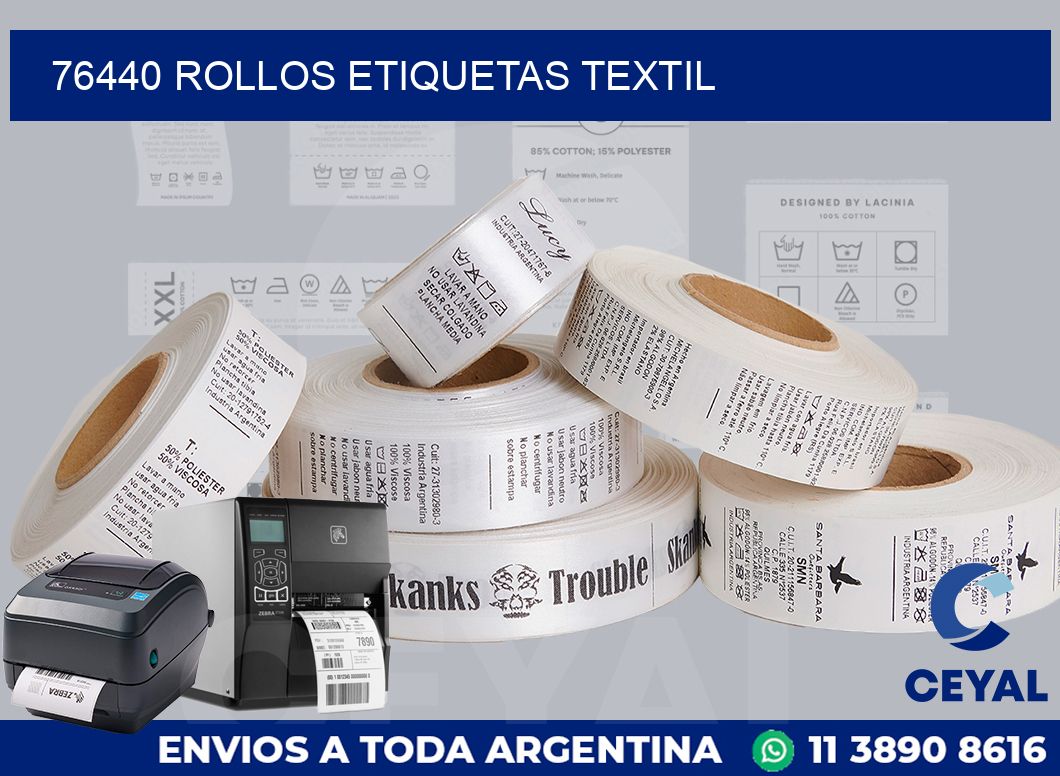 76440 rollos etiquetas textil