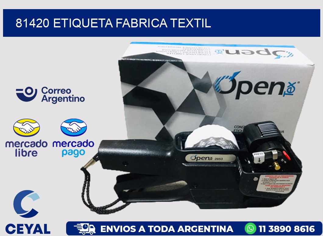 81420 etiqueta fabrica textil