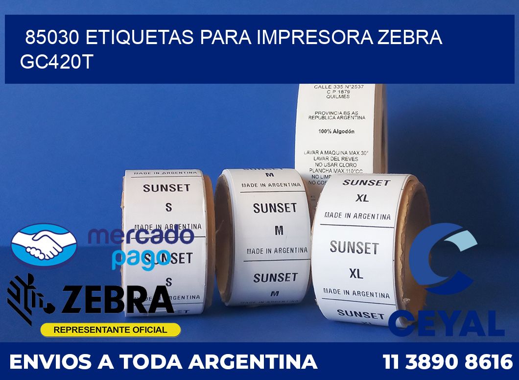 85030 etiquetas para impresora zebra GC420T