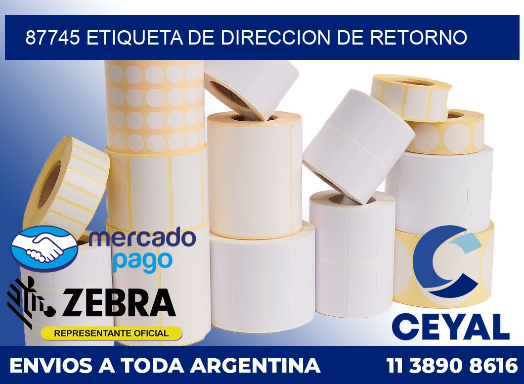 87745 Etiqueta de direccion de retorno