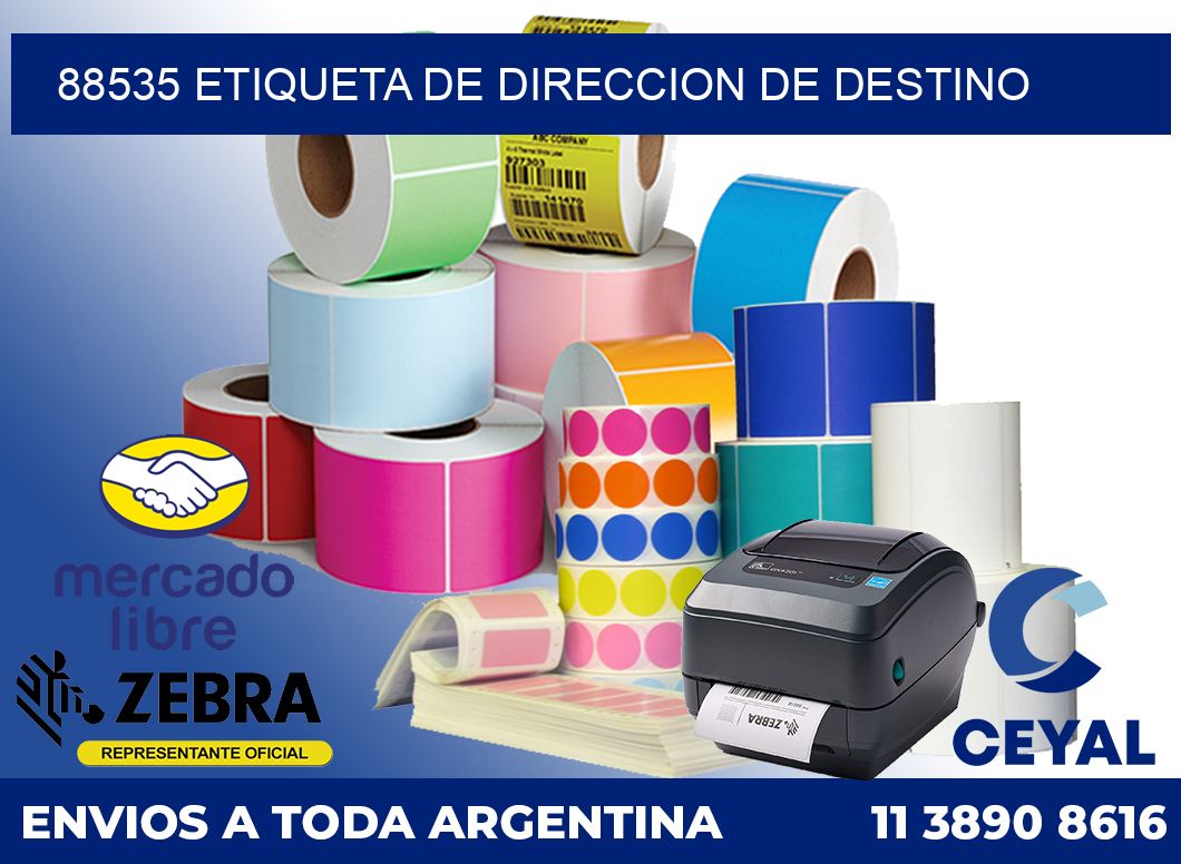 88535 Etiqueta de direccion de destino