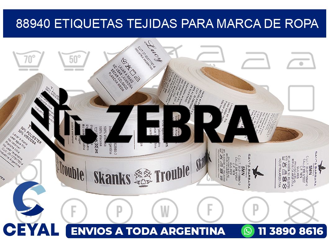 88940 Etiquetas Tejidas para Marca de Ropa