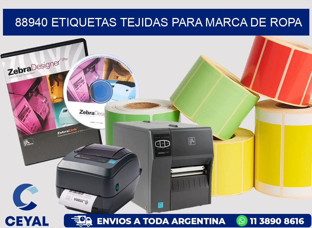 88940 Etiquetas Tejidas para Marca de Ropa