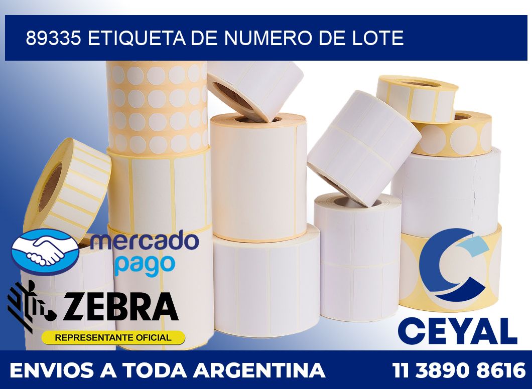 89335 Etiqueta de numero de lote