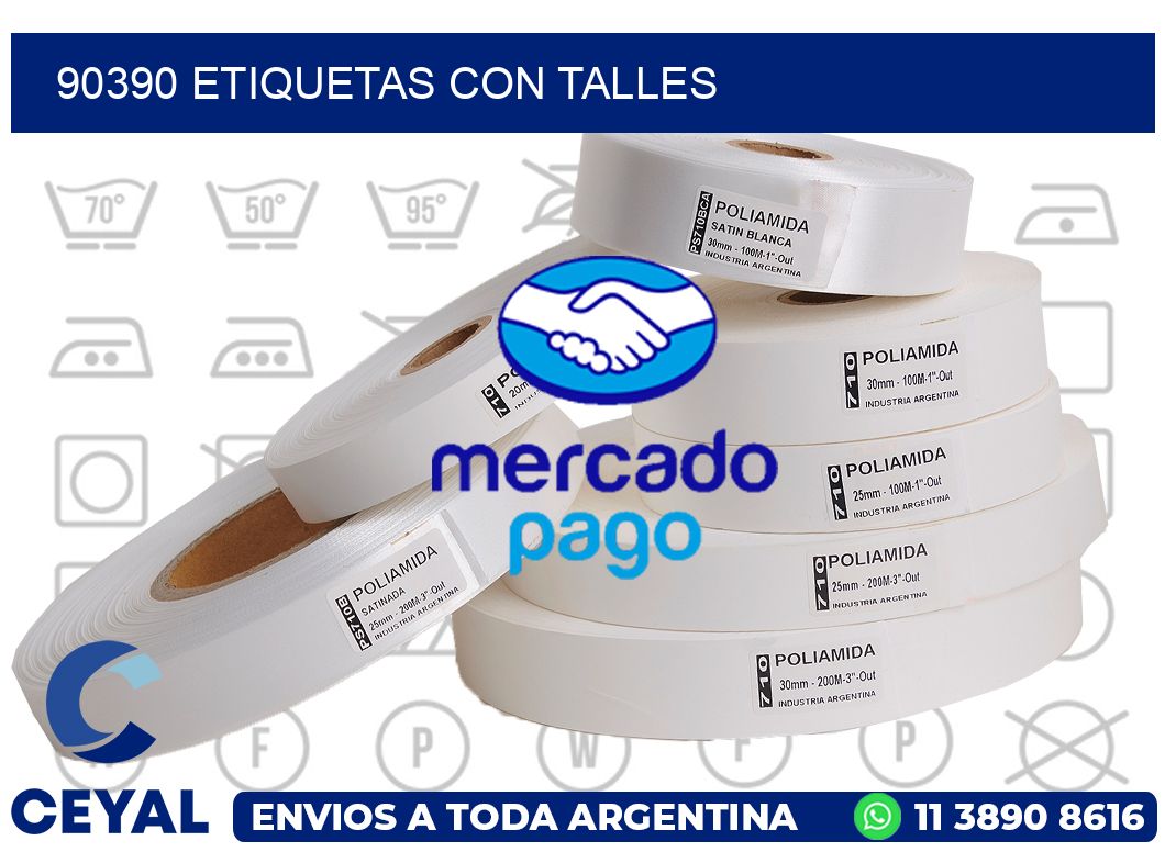 90390 Etiquetas con talles