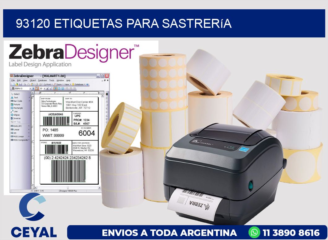 93120 Etiquetas para sastrería