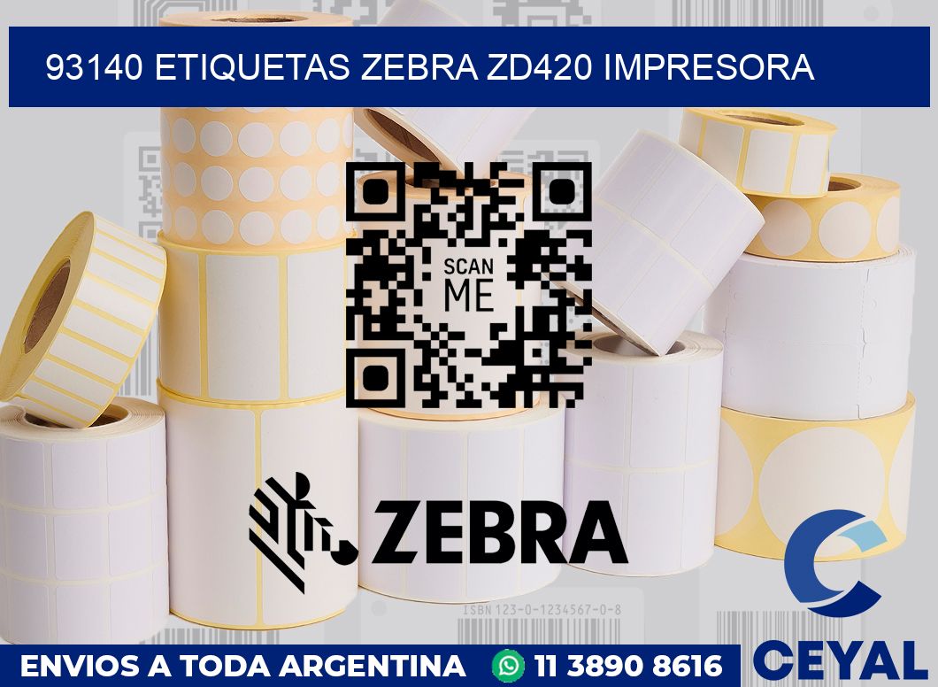 93140 etiquetas Zebra zd420 impresora